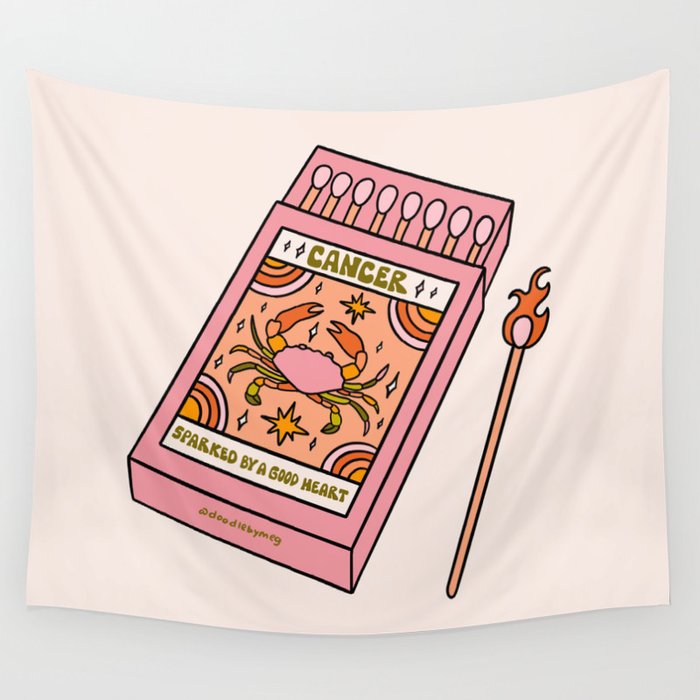 Cancer Zodiac Matchbox Wall Tapestry Gallery Image 4