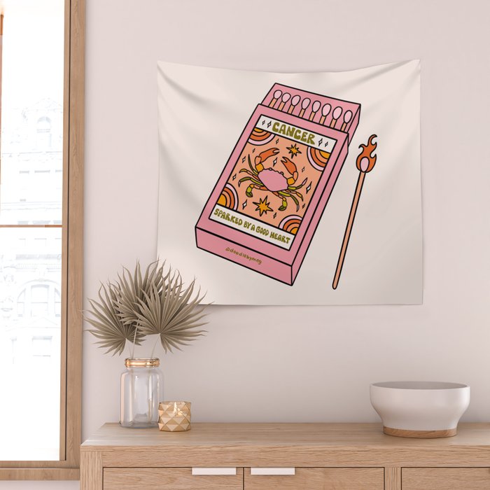 Cancer Zodiac Matchbox Wall Tapestry Gallery Image 2