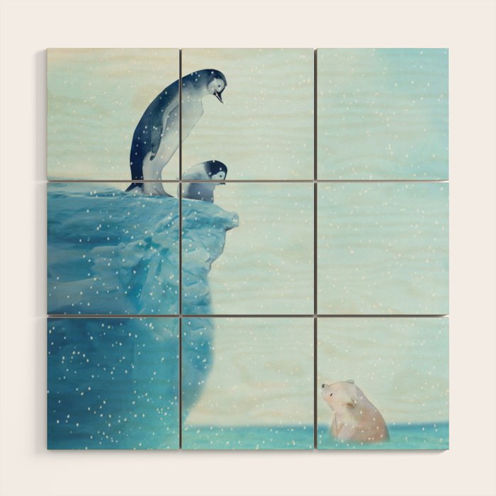 Penguins Wood Wall Art Gallery Image 1