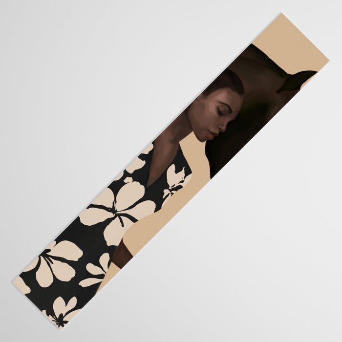 Woman in Bold Print with Black Horse Table Runner Gallery Image 3