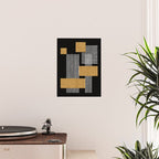Stripes and Squares on Black Composition - Abstract Poster Gallery Image 2