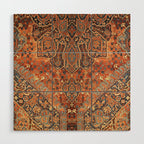 N198 - Vintage Heritage Traditional Golden Berber Moroccan Style Wood Wall Art Gallery Image 1