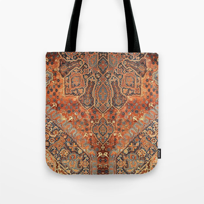 N198 - Vintage Heritage Traditional Golden Berber Moroccan Style Tote Bag Gallery Image 1