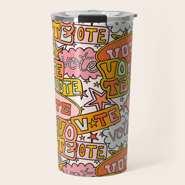 Vote Print in Rainbow Travel Mug Gallery Image 1