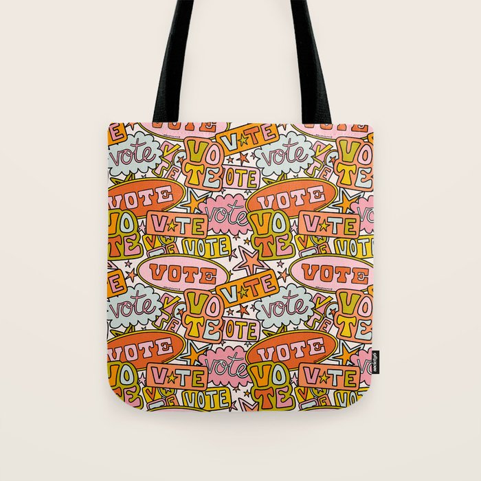 Vote Print in Rainbow Tote Bag Gallery Image 1