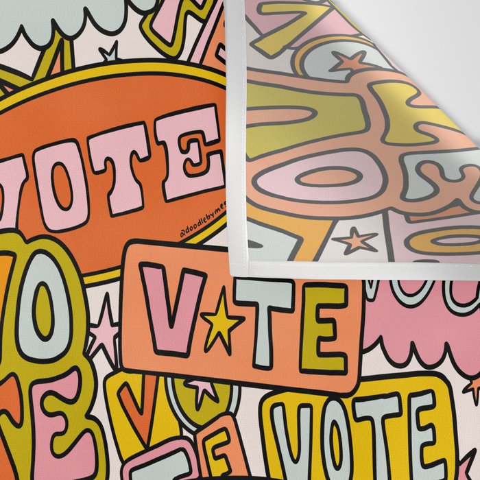 Vote Print in Rainbow Wall Tapestry Gallery Image 3