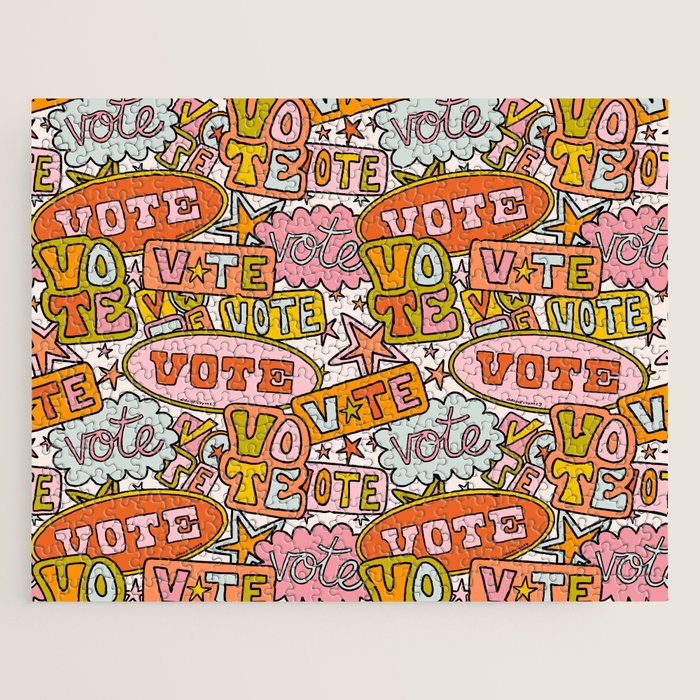 Vote Print in Rainbow Jigsaw Puzzle Gallery Image 1