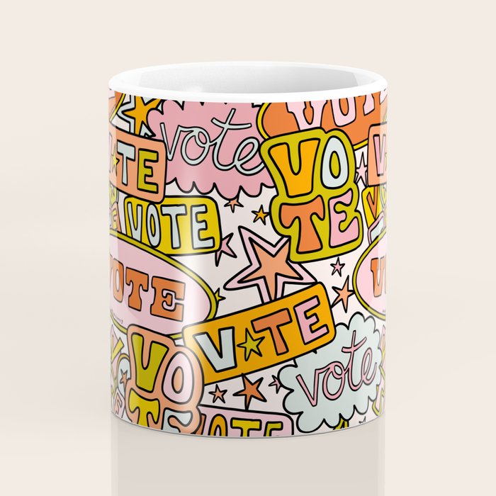 Vote Print in Rainbow Coffee Mug Gallery Image 4