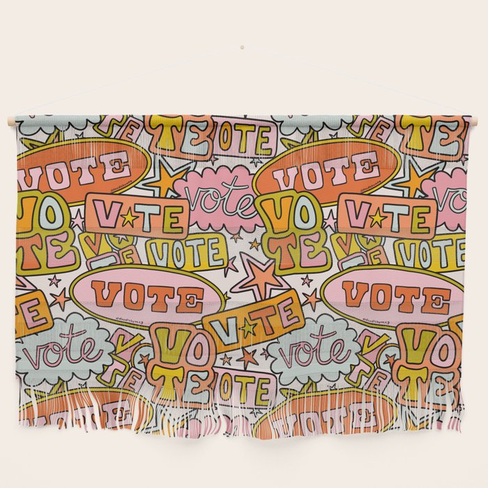 Vote Print in Rainbow Wall Hanging Gallery Image 1