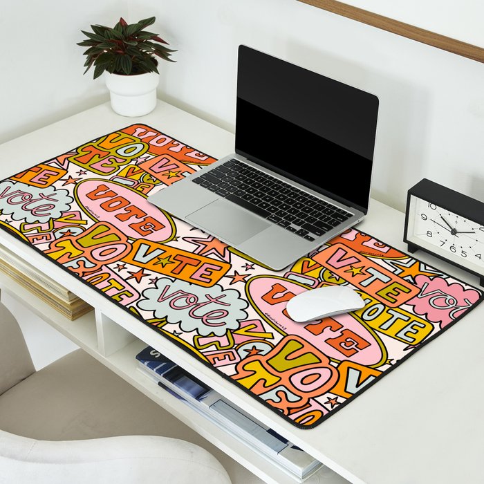 Vote Print in Rainbow Desk Mat Gallery Image 2