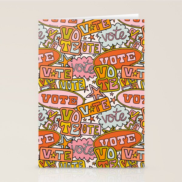 Vote Print in Rainbow Stationery Card Gallery Image 1