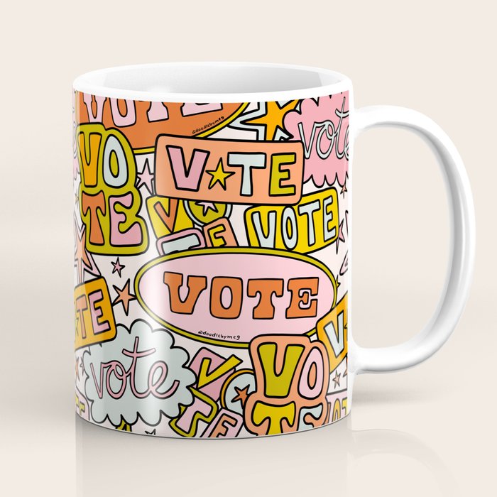 Vote Print in Rainbow Coffee Mug Gallery Image 1