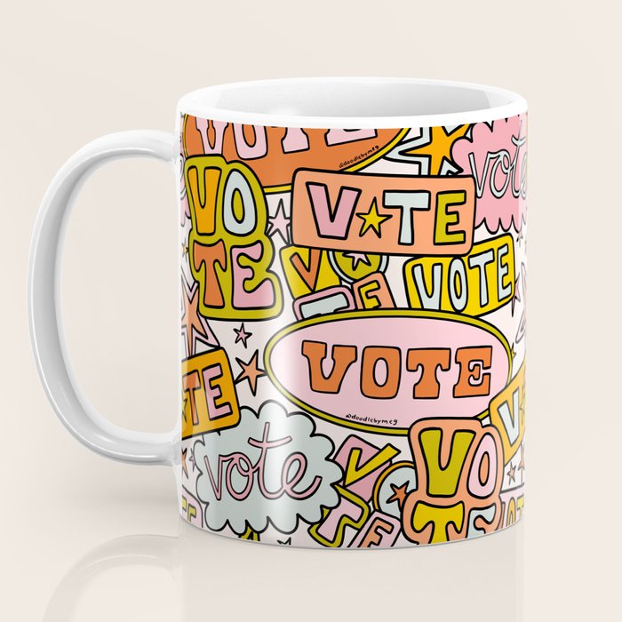 Vote Print in Rainbow Coffee Mug Gallery Image 3