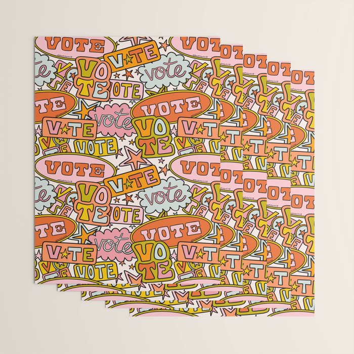 Vote Print in Rainbow Wrapping Paper Gallery Image 3