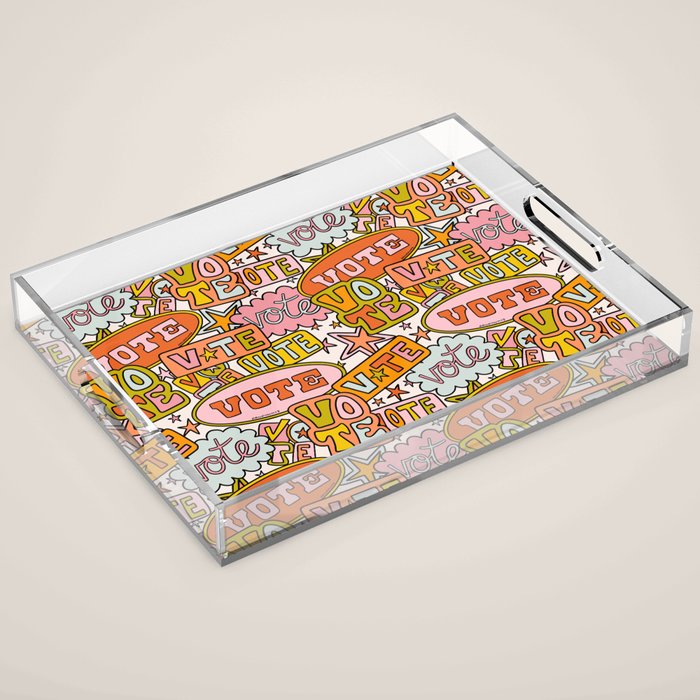 Vote Print in Rainbow Acrylic Tray Gallery Image 1