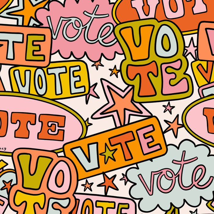 Vote Print in Rainbow Coffee Mug Gallery Image 2