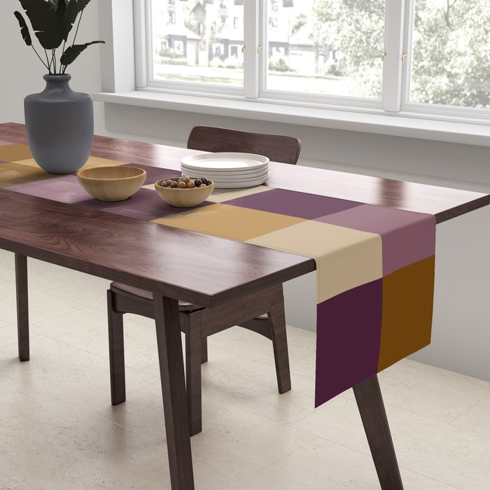 Bold Autumn Checks Pattern - Large XII Table Runner Gallery Image 2