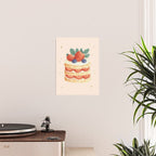 Strawberry Cake Dessert Illustration with Berries and Stars Poster Gallery Image 2