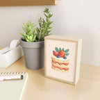 Strawberry Cake Dessert Illustration with Berries and Stars Mini Art Print Gallery Image 2