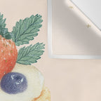 Strawberry Cake Dessert Illustration with Berries and Stars Wall Tapestry Gallery Image 3