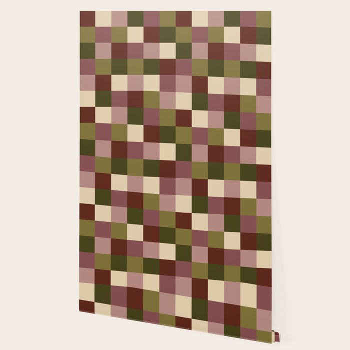 Bold Earthy Checks Pattern - Small V Wallpaper Gallery Image 2