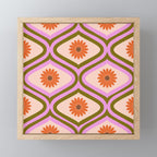 70s Disco Daisy Flower Pattern Mini Art Print Gallery Image 1