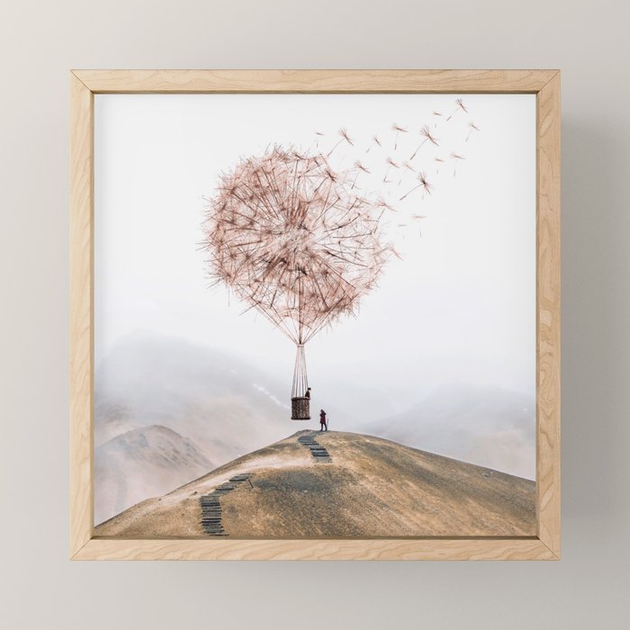 Flying Dandelion Mini Art Print Gallery Image 1