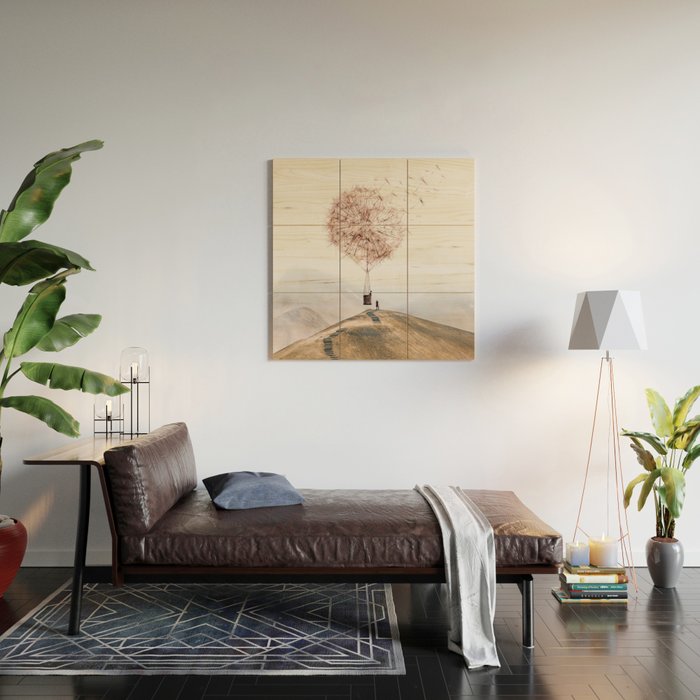 Flying Dandelion Wood Wall Art Gallery Image 2