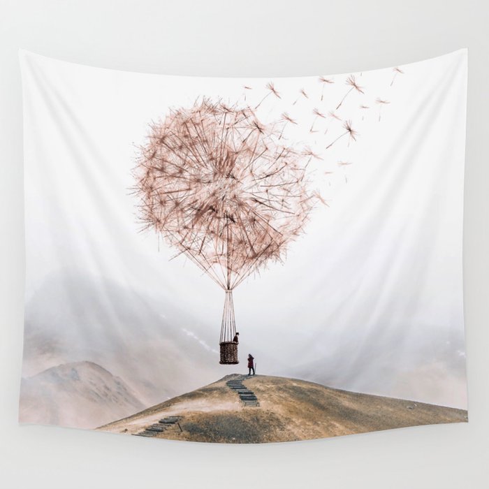 Flying Dandelion Wall Tapestry Gallery Image 4