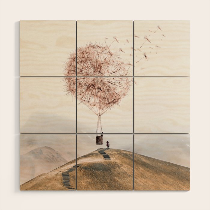 Flying Dandelion Wood Wall Art Gallery Image 1