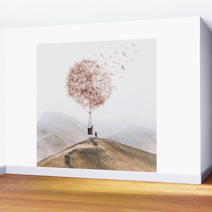 Flying Dandelion Wall Mural Gallery Image 2