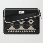 Southwestern Pattern 129 Black and Linen Laptop Sleeve Gallery Image 2