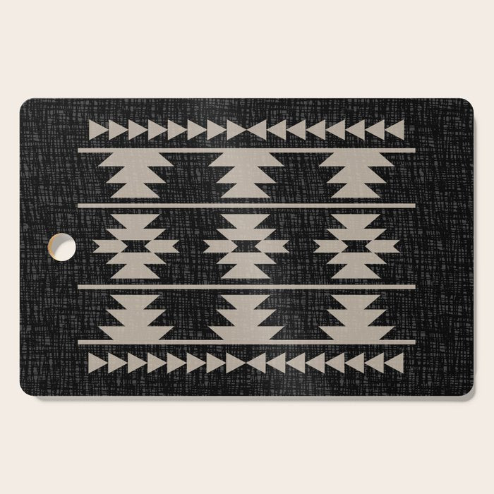 Southwestern Pattern 129 Black and Linen Cutting Board Gallery Image 1