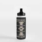 Southwestern Pattern 129 Black and Linen Water Bottle Gallery Image 2