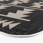 Southwestern Pattern 129 Black and Linen Bath Mat Gallery Image 3