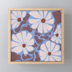 Retro modern white daisies illustration  Mini Art Print Gallery Image 1