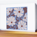 Retro modern white daisies illustration  Wall Mural Gallery Image 2