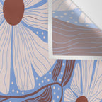 Retro modern white daisies illustration  Wall Tapestry Gallery Image 3