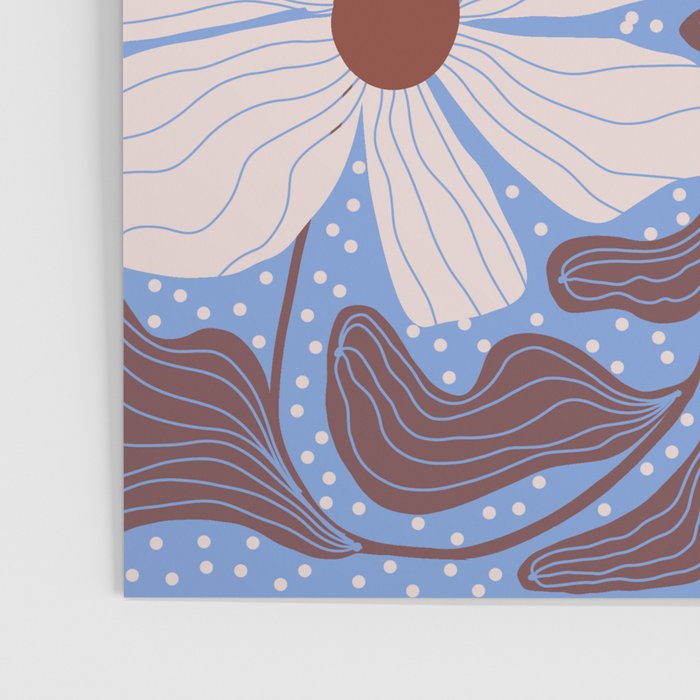 Retro modern white daisies illustration  Poster Gallery Image 3