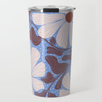 Retro modern white daisies illustration  Travel Mug Gallery Image 1