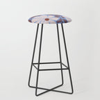 Retro modern white daisies illustration  Stool Gallery Image 1