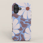Retro modern white daisies illustration  iPhone Case Gallery Image 1