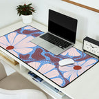 Retro modern white daisies illustration  Desk Mat Gallery Image 2