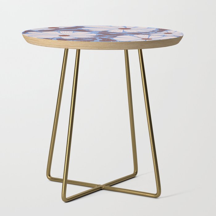 Retro modern white daisies illustration  Side Table Gallery Image 1