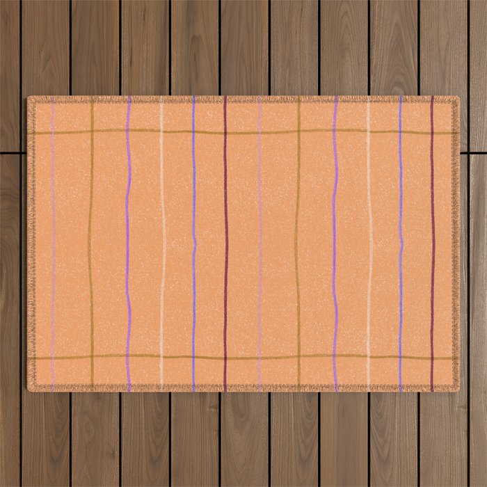 Textured Picnic Pattern in Calm Peach Outdoor Rug Gallery Image 1