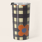 Black and red check and flowers Travel Mug Gallery Image 3