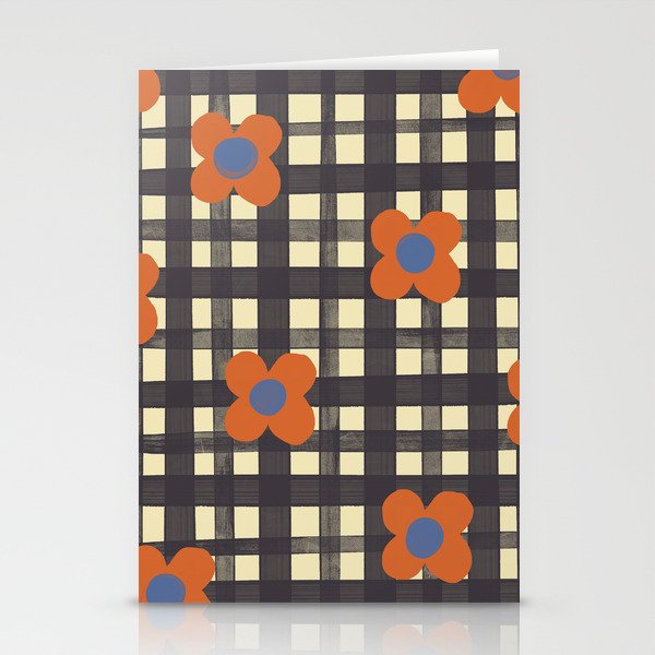 Black and red check and flowers Stationery Card Gallery Image 2