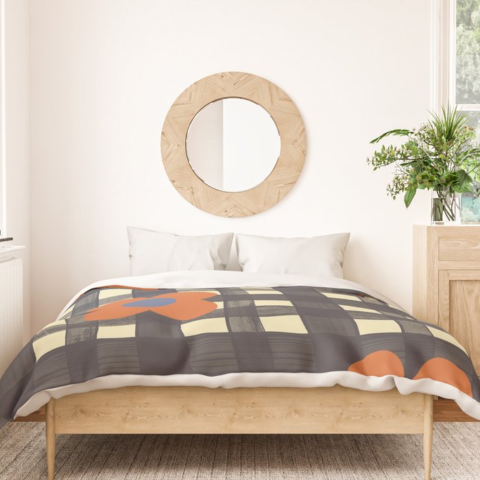 Black and red check and flowers Duvet Cover Gallery Image 3