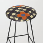 Black and red check and flowers Stool Gallery Image 2