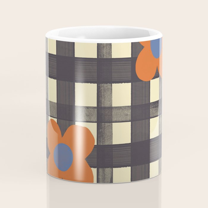 Black and red check and flowers Coffee Mug Gallery Image 4